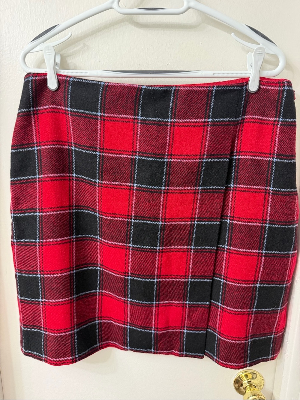 Talbots Red and Black Plaid Mini Skirt
